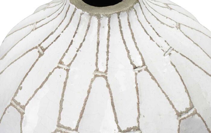 Pacific Lifestyle Gaudi White Stoneware Geometric Vase