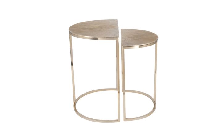 Pacific Lifestyle S/2 Gingko Metal Half Moon Tables