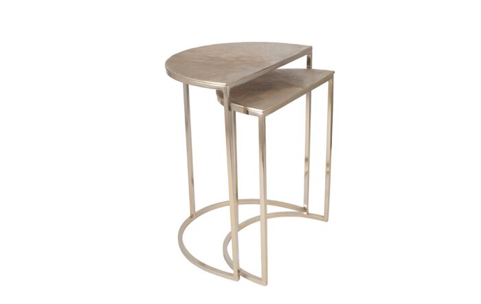 Pacific Lifestyle S/2 Gingko Metal Half Moon Tables