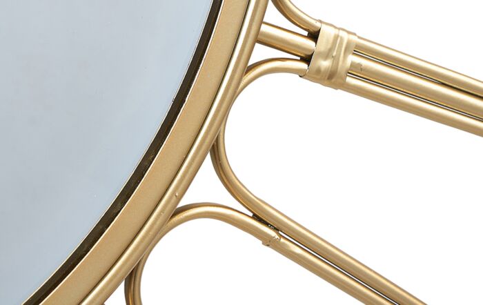 Pacific Lifestyle Gold Metal Cane Effect Frame Round Wall Mirror