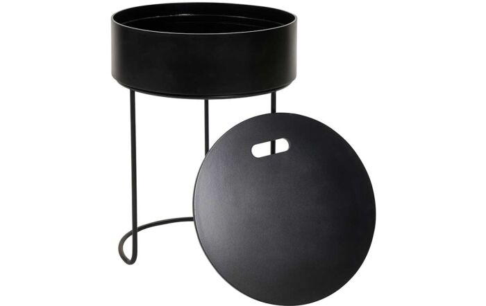 Pacific Lifestyle Hugo Black Wood And Black Metal Storage Table