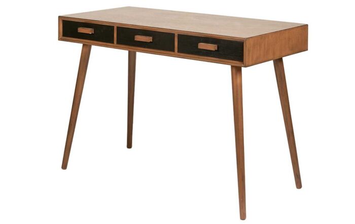 Pacific Lifestyle Klee Black Pine Wood 3 Drawer Desk Pacific Lifestyle Klee Black Pine Wood 3 Drawer Desk