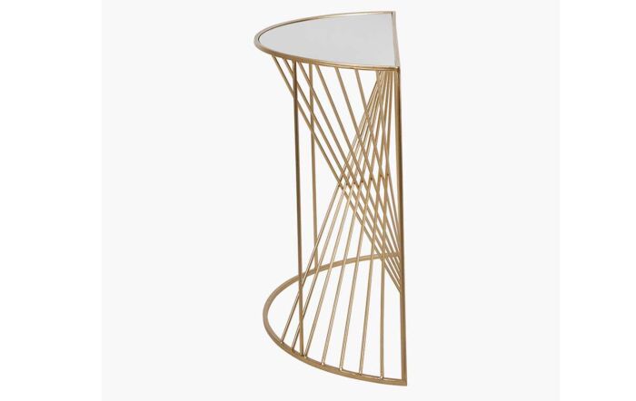 Pacific Lifestyle Liberty Glass And Gold Metal Half Moon Console Table