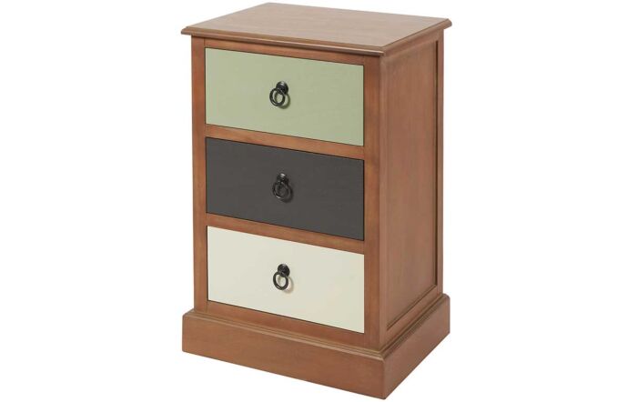 Pacific Lifestyle Loft Pine Wood Sage Multicoloured 3 drawer Unit