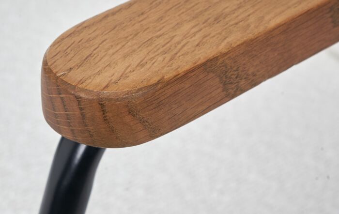 Pacific Lifestyle Matera Bouclé Chair With Black Legs and Wooden Arms