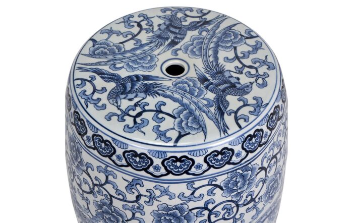 Pacific Lifestyle Matilde Blue and White Floral Ceramic Stool