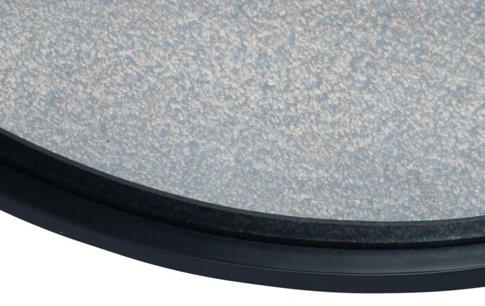 Pacific Lifestyle Matt Black Wood Veneer Round Mirror With Foxed Glass