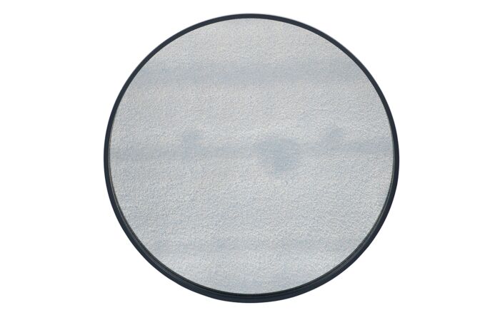 Pacific Lifestyle Matt Black Wood Veneer Round Mirror With Foxed Glass