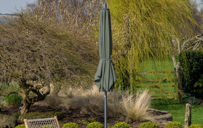 Pacific Lifestyle Riva 3m Round Parasol with Base - Olive