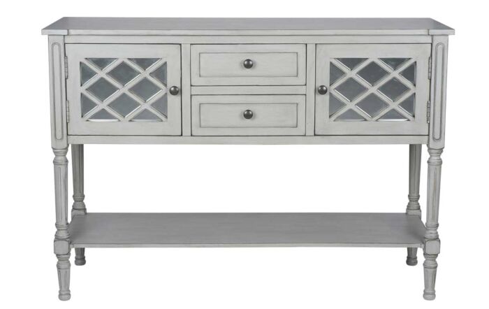 Pacific Lifestyle Puglia Dove Grey Mirrored Pine Wood Dresser