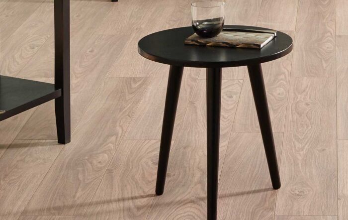 Pacific Lifestyle Chelmsford Satin Black Pine Wood Round Side Table