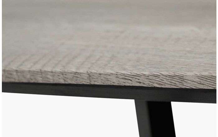 Pacific Lifestyle Ukiah Grey Oak Veneer And Black Metal Dining Table