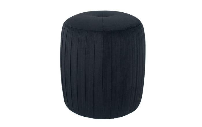 Pacific Lifestyle Black Velvet Pouffe JB Furniture