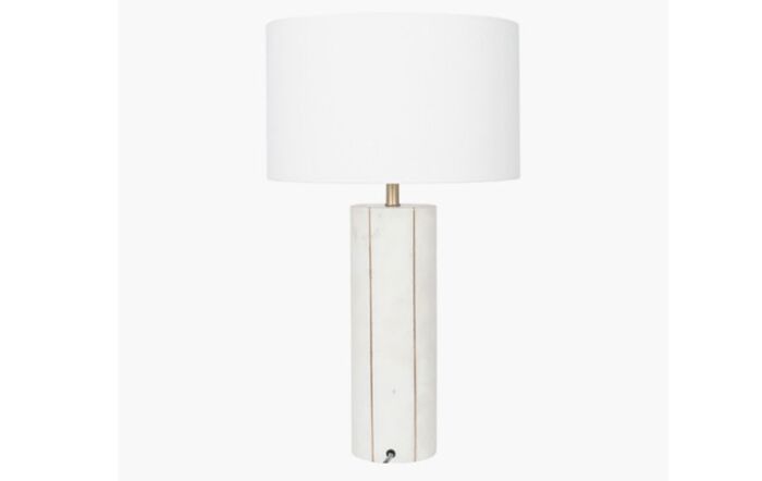 Pacific Lifestyle Venetia White Marble And Gold Metal Tall Table Lamp