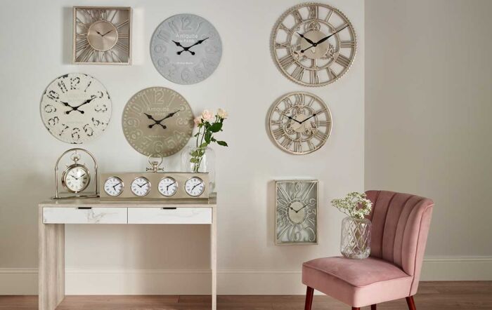 Pacific Lifestyle Stone Grey Wood Round Wall Clock