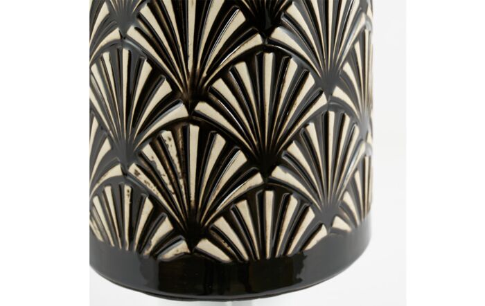 Pacific Lifestyle Poiret Black Art Deco Detail Ceramic Table Lamp