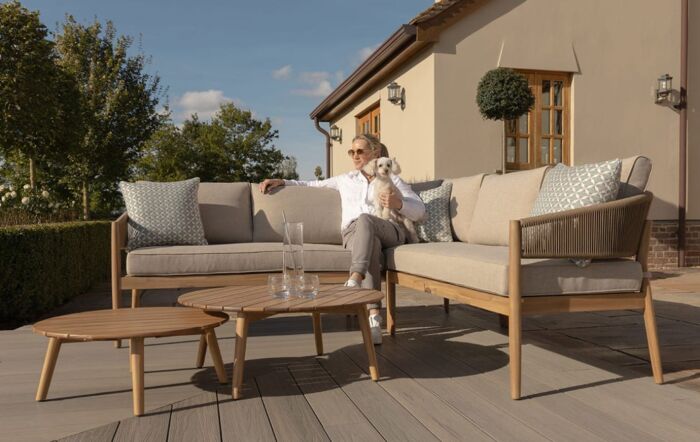 Maze Porto Garden Corner Sofa Set with Side Tables