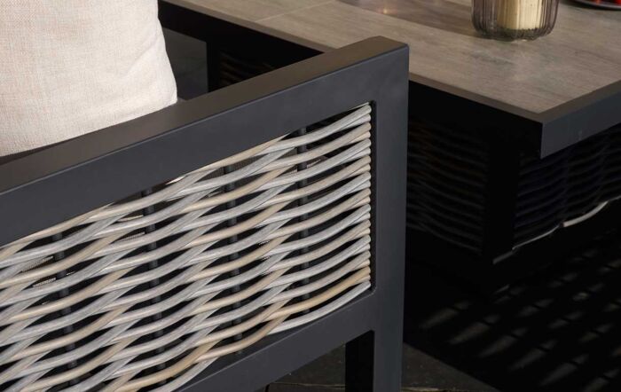 Bramblecrest Portofino Square Corner Sofa Set with Adjustable Ceramic Table