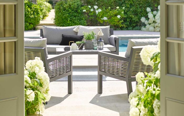  Bramblecrest Portofino Two Seater Garden Sofa Set with Coffee Table