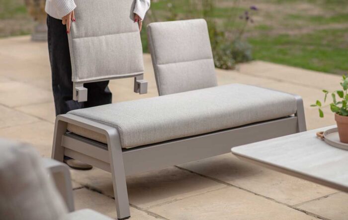 Bramblecrest Prague Three Seat Garden Sofa Set with Adjustable Garden Table - Latte