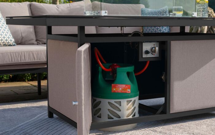 Maze Pulse 3 Seat Sofa Set With Firepit Table - Oatmeal