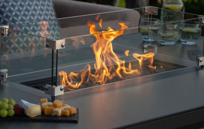 Maze Pulse 3 Seat Sofa Set With Firepit Table - Oatmeal