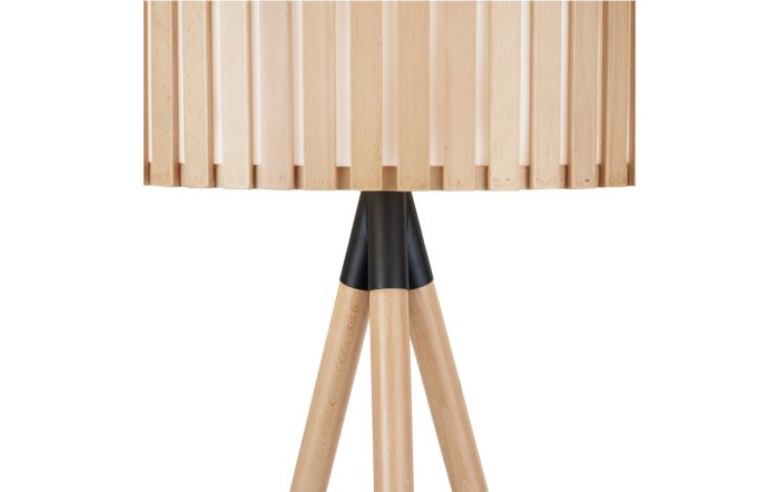 Pacific Lifestyle Rabanne Slatted Natural Wood Tripod Floor Lamp