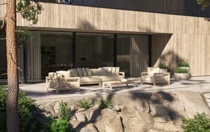 4 Seasons Outdoor Raffinato Lounge Set With 2 Teak Tables