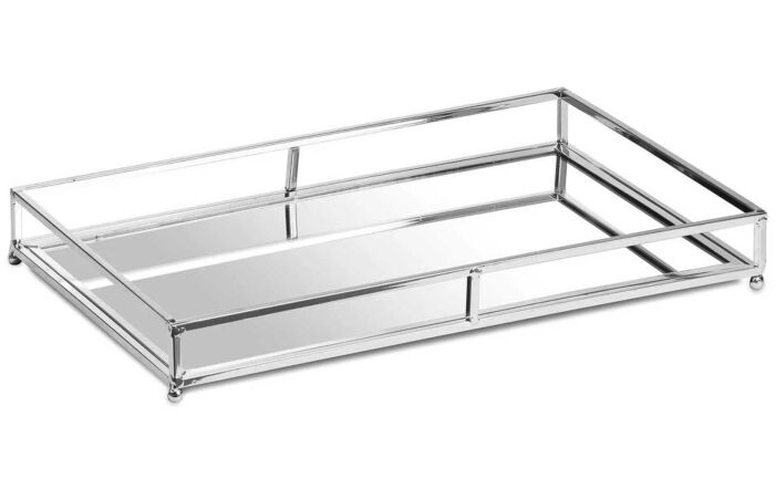 Hill Interiors Set Of Two Rectangular Silver Bar Trays