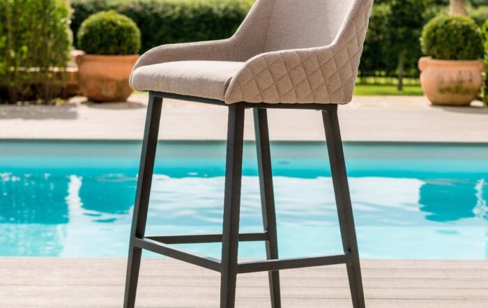 Maze Outdoor Fabric Regal 4 Seat Round Bar Set - Oatmeal