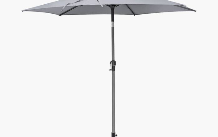 Pacific Lifestyle Riva 2.5m Round Luna Grey Parasol & 25kg Base
