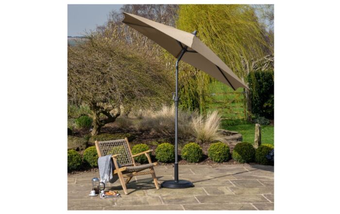 Pacific Lifestyle Riva 2.5mt Taupe Parasol With 40kg Wheeled  Base
