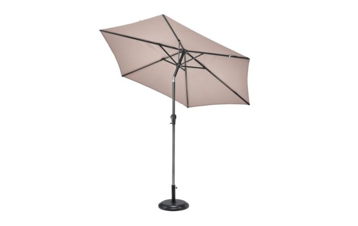 Pacific Lifestyle Riva 2.5mt Taupe Parasol With 40kg Wheeled  Base