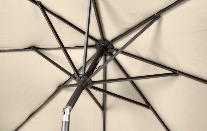 Pacific Lifestyle Riva 3m Round Champagne Parasol & 40kg Wheeled Base