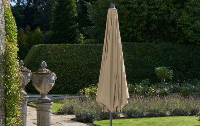 Pacific Lifestyle Riva 3.5m Champagne Parasol & 40kg Wheeled Base