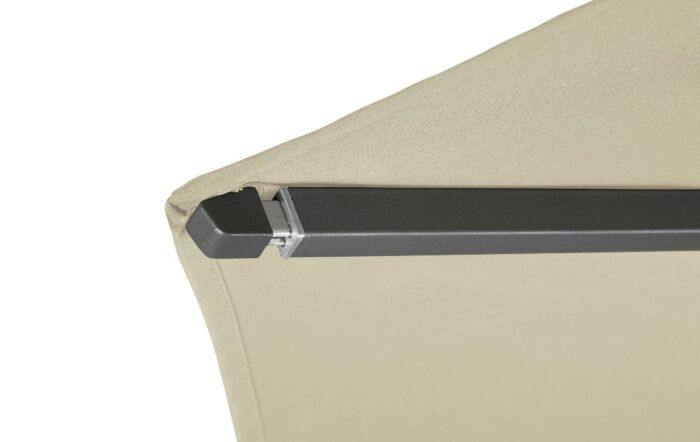 Pacific Lifestyle Riva 3.5mt Champagne Parasol & 40kg Sandstone Wheeled Base