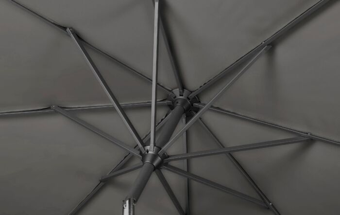 Pacific Lifestyle Riva Premium 3mt Faded Black Parasol & 40kg Wheeled Base