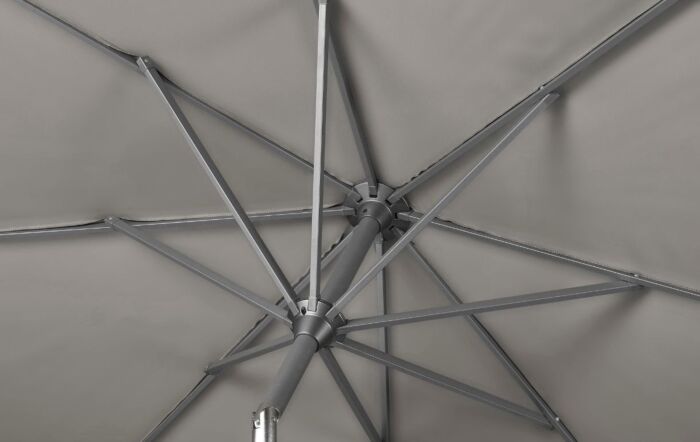 Pacific Lifestyle Riva 3m Manhattan Grey Parasol With 40kg Ceramica Wheeled Base