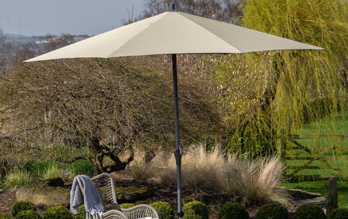 Pacific Lifestyle Riva 3.5m Round Parasol with Base - Champagne 