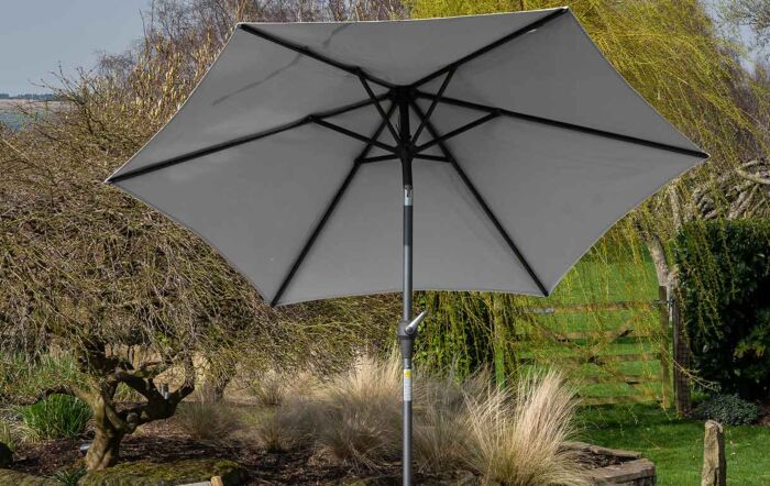 Pacific Lifestyle Riva Platinum Parasol - Light Grey 3 Metre