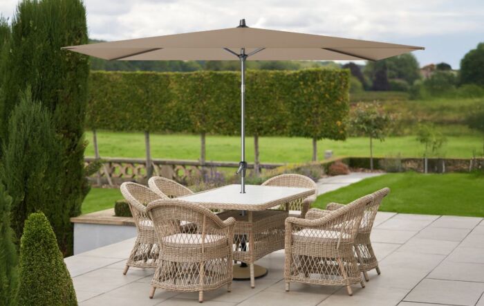 Pacific Lifestyle Riva 3 x 2mt Taupe Rectangular Parasol