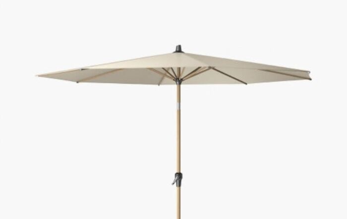 Platinum Riva 3m Round Champagne Teak Parasol & 15kg Base