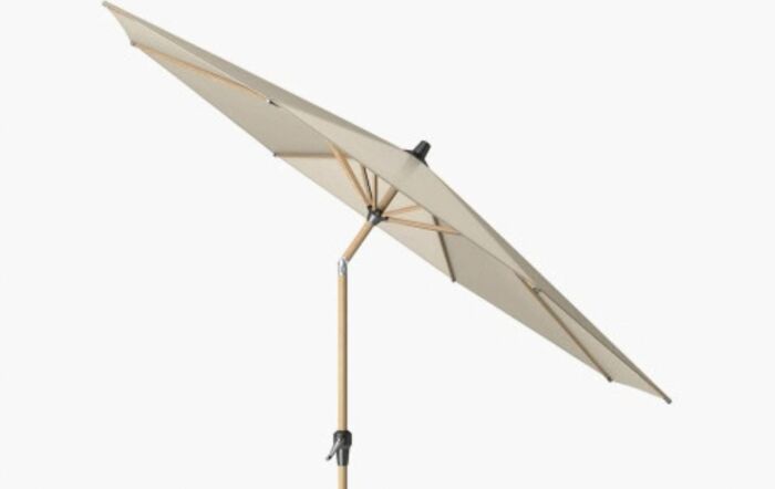 Platinum Riva 3m Round Champagne Teak Parasol & 15kg Base