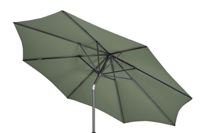 Pacific Lifestyle Riva 3m Round Olive Parasol & 25kg Base