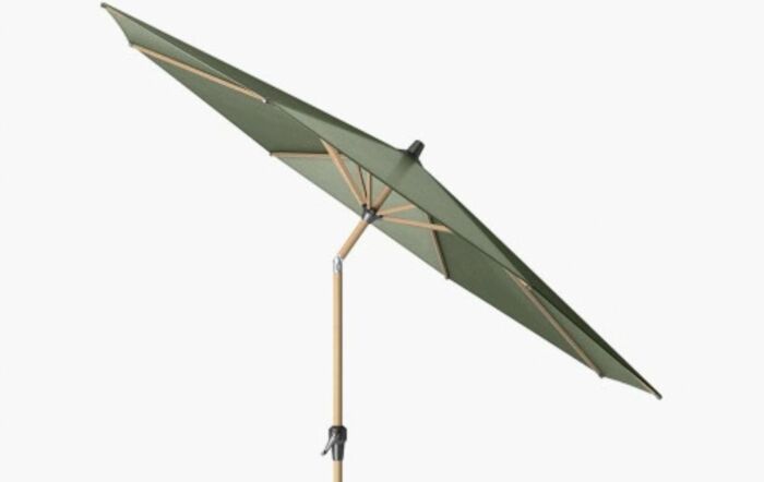 Platinum Riva 3m Round Teak Olive Parasol & 15kg Base
