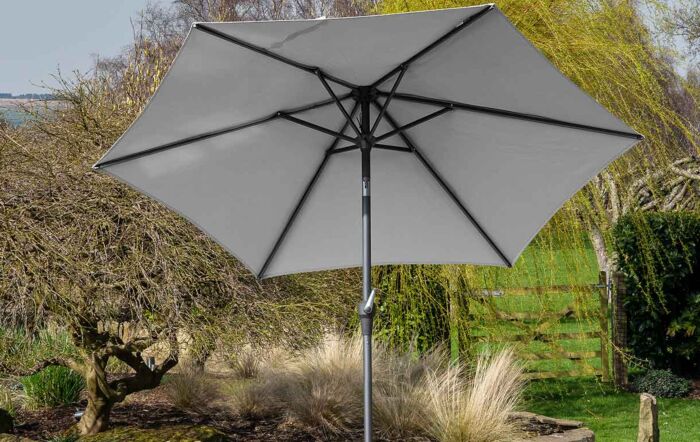 Pacific Lifestyle Riva Platinum Parasol - Light Grey 2.5 Metre