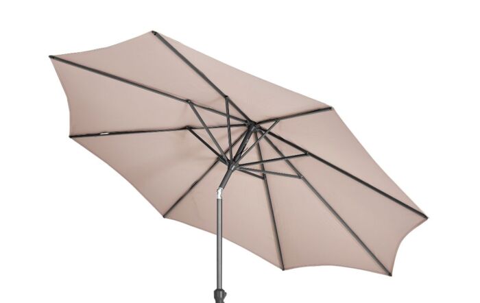 Pacific Lifestyle Riva 2.5m Taupe Parasol & 40kg Ceramica Sandstone Base