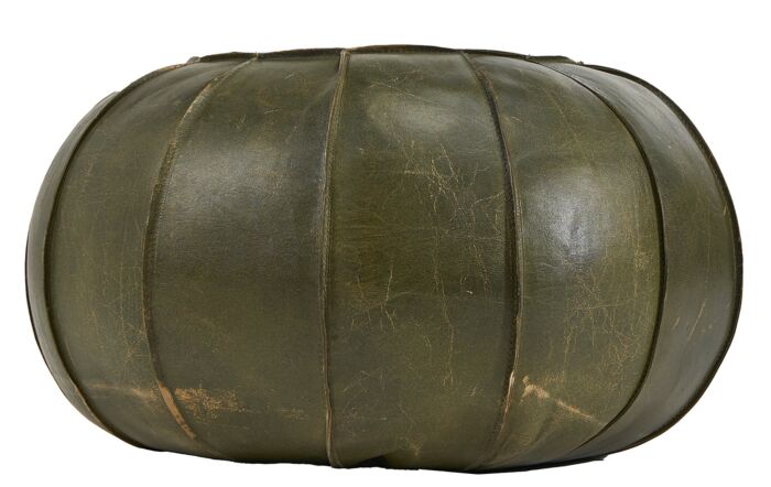 Pacific Lifestyle Giona Sage Green Leather Round Pouffe