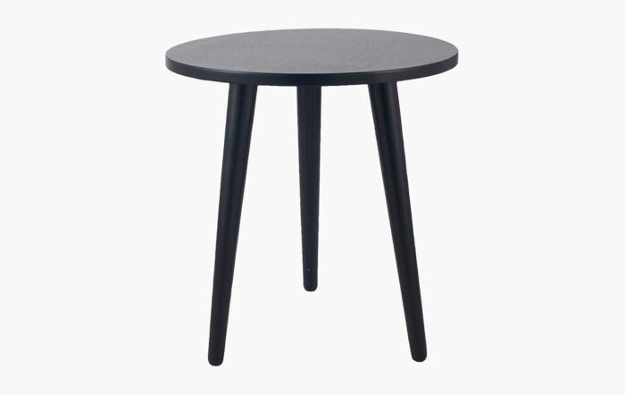 Pacific Lifestyle Chelmsford Satin Black Pine Wood Round Side Table