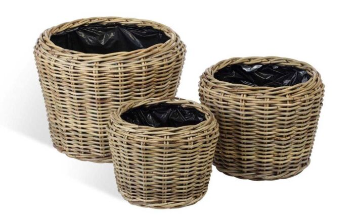 Set of 3 Lined Plant Baskets